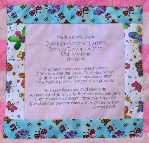 Carlene's Butterfly Quilt Label