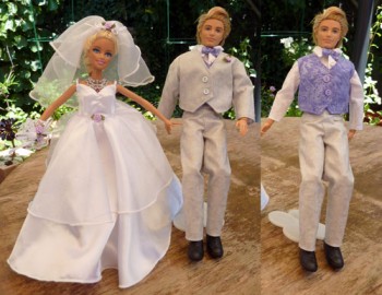 Purple Barbie and Ken