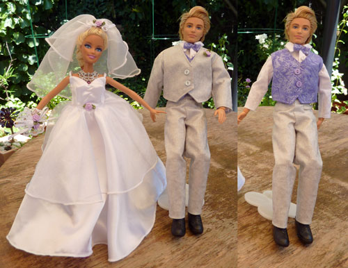 Purple Barbie and Ken