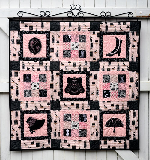 Pink and Black Vintage Quilt